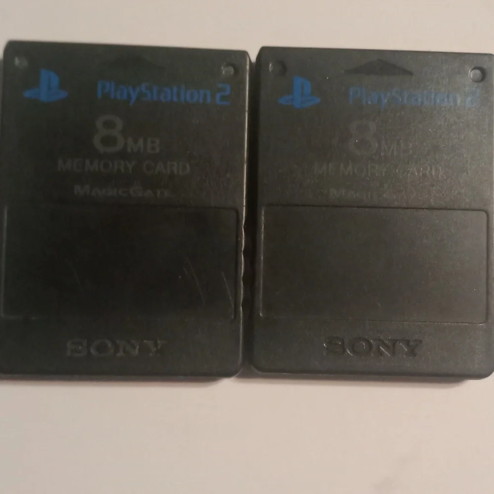Sony Playstation 2 PS2 DVD Remote Control Receiver Dongle / 2 memory cards.